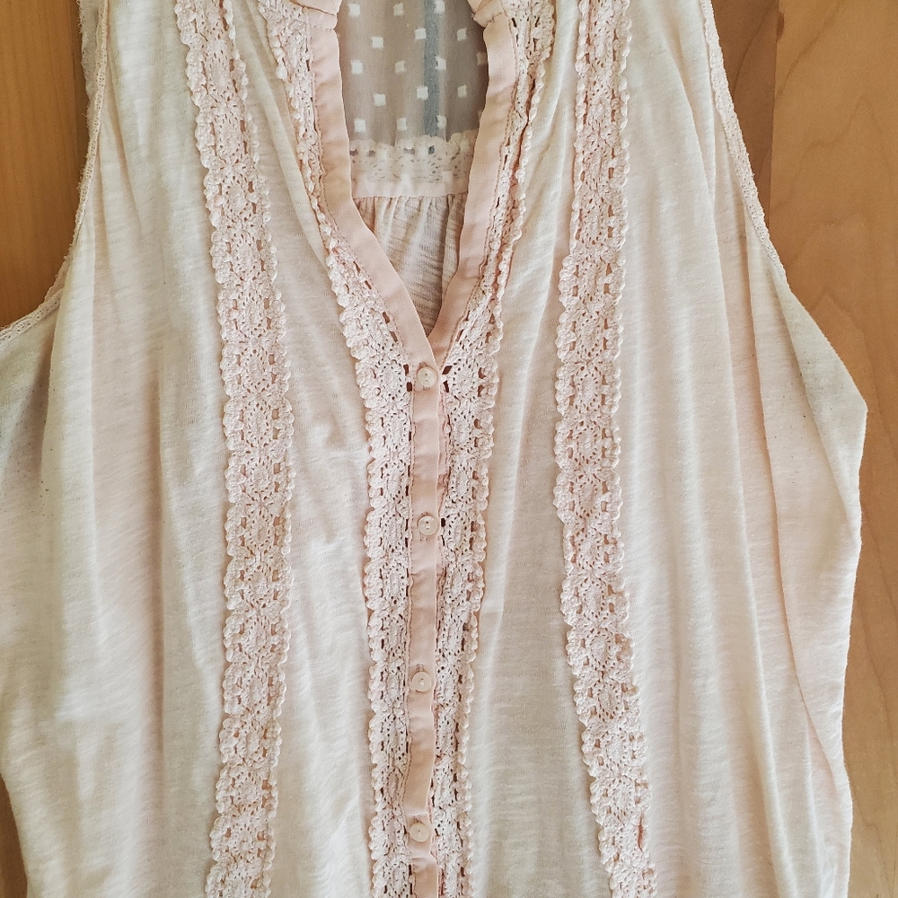 Anthropologie Meadow Rue pink tank